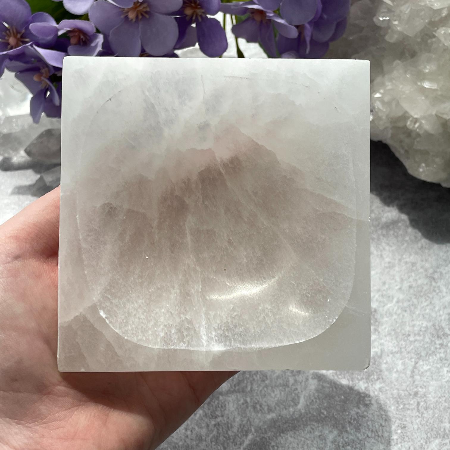 Selenite Bowl - Square - 10cm Selenite Bowl - Square - 10cm